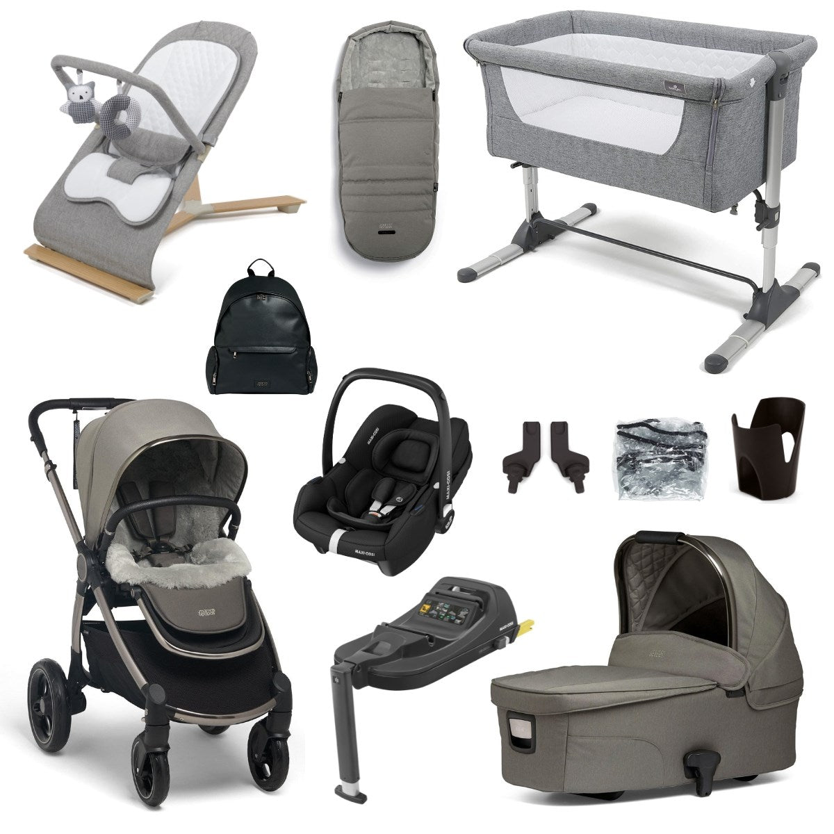 Mamas & Papas Ocarro Essential Travel & Nursery Bundle, Mercury