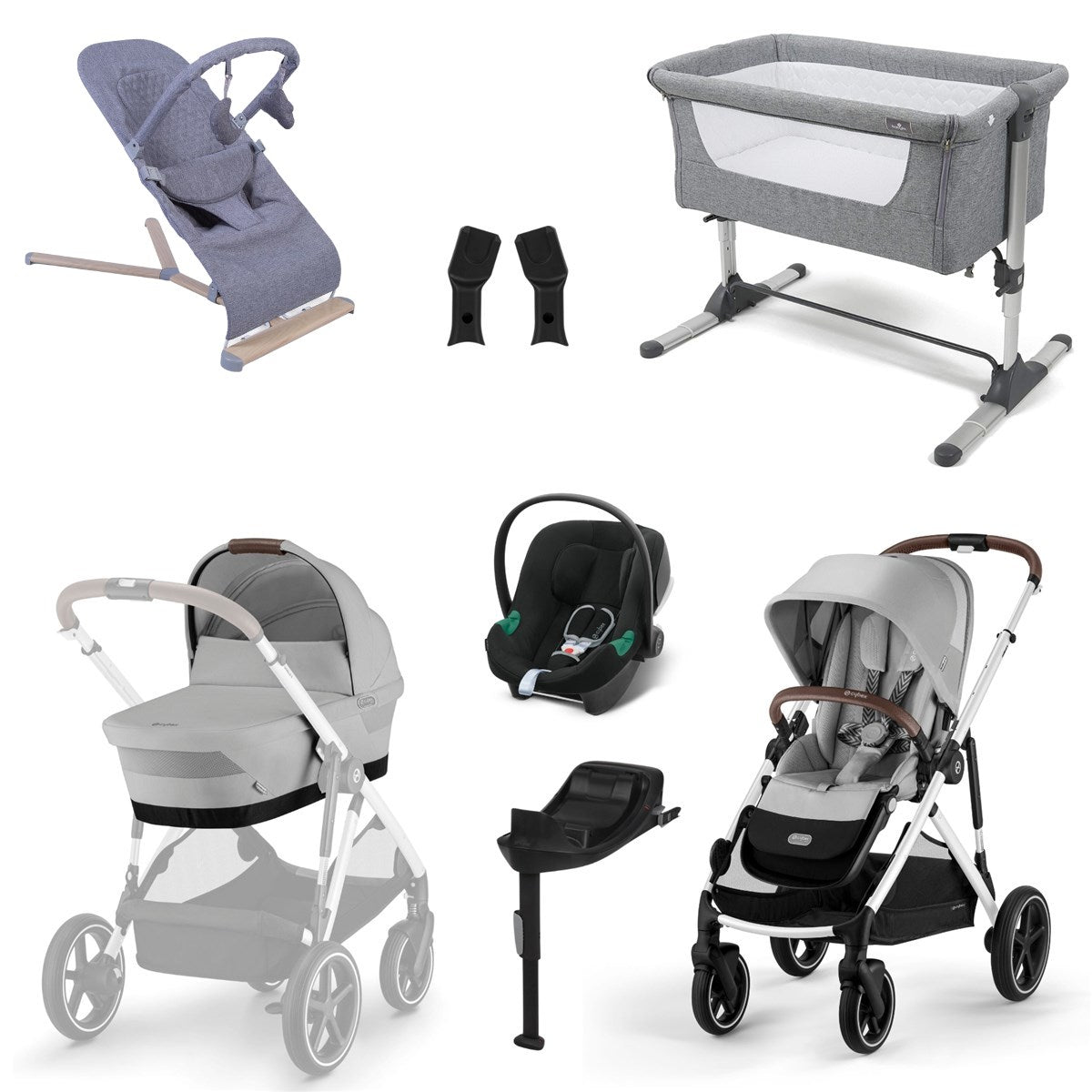 Cybex Gazelle S Essential Travel & Nursery Bundle, Lava Grey