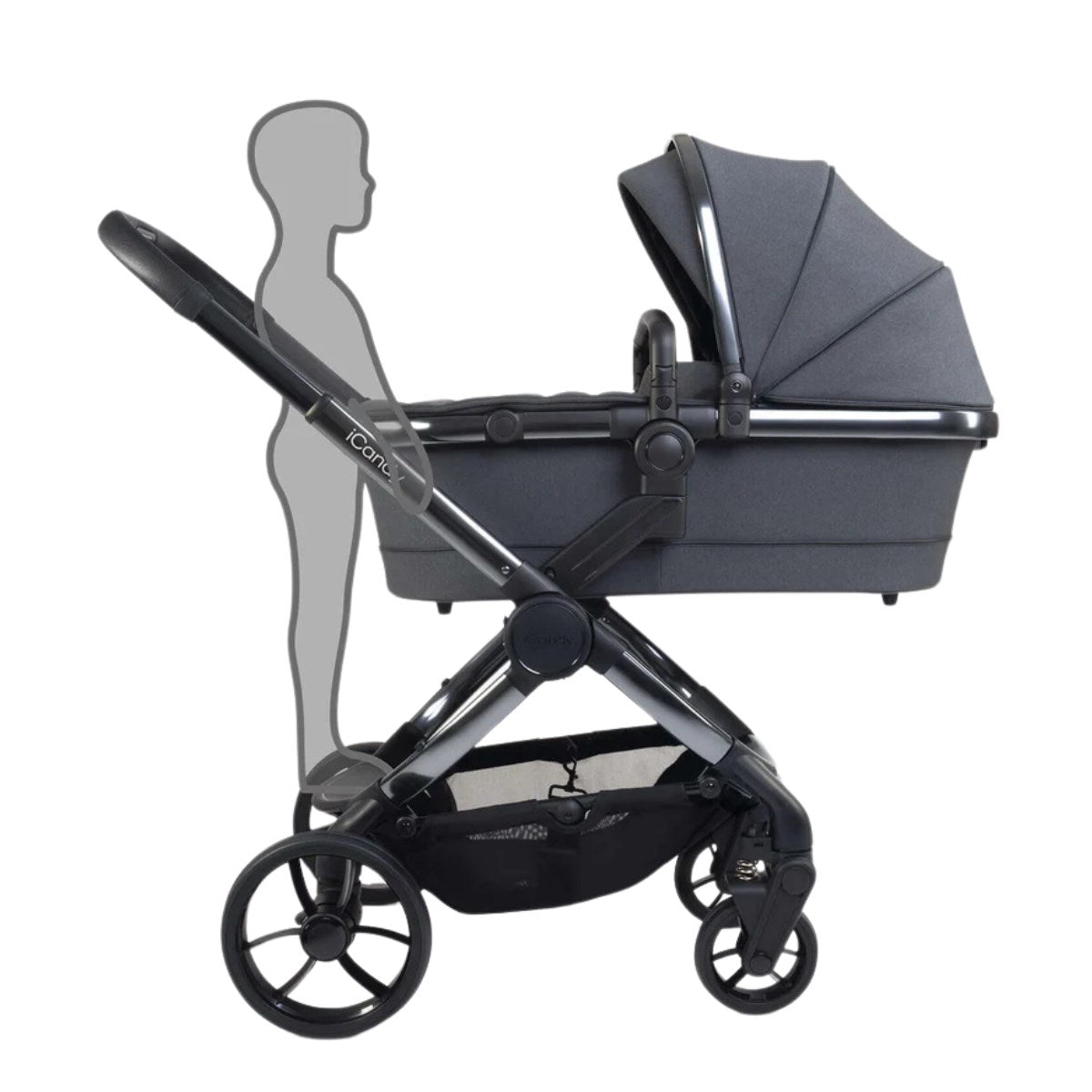 iCandy Peach 7 travel System With Pebble 360 Pro² Car Seat And Family Fix Base, Dark Grey