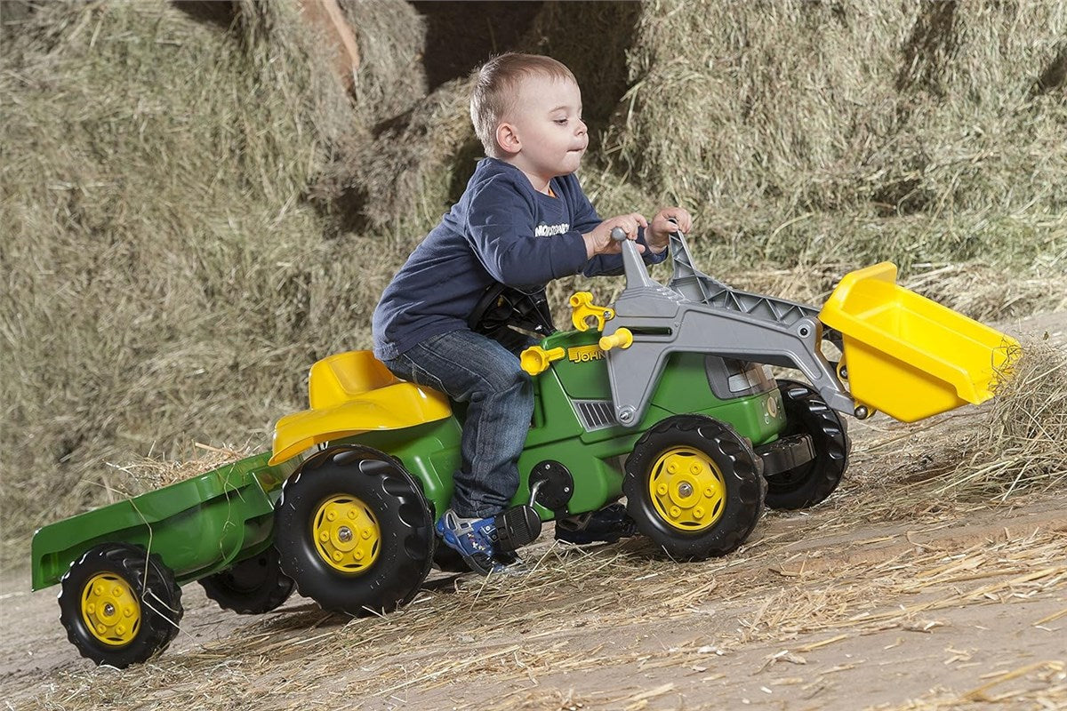 Rolly Toys rollyKid John Deere Front Loader Tractor and Trailer