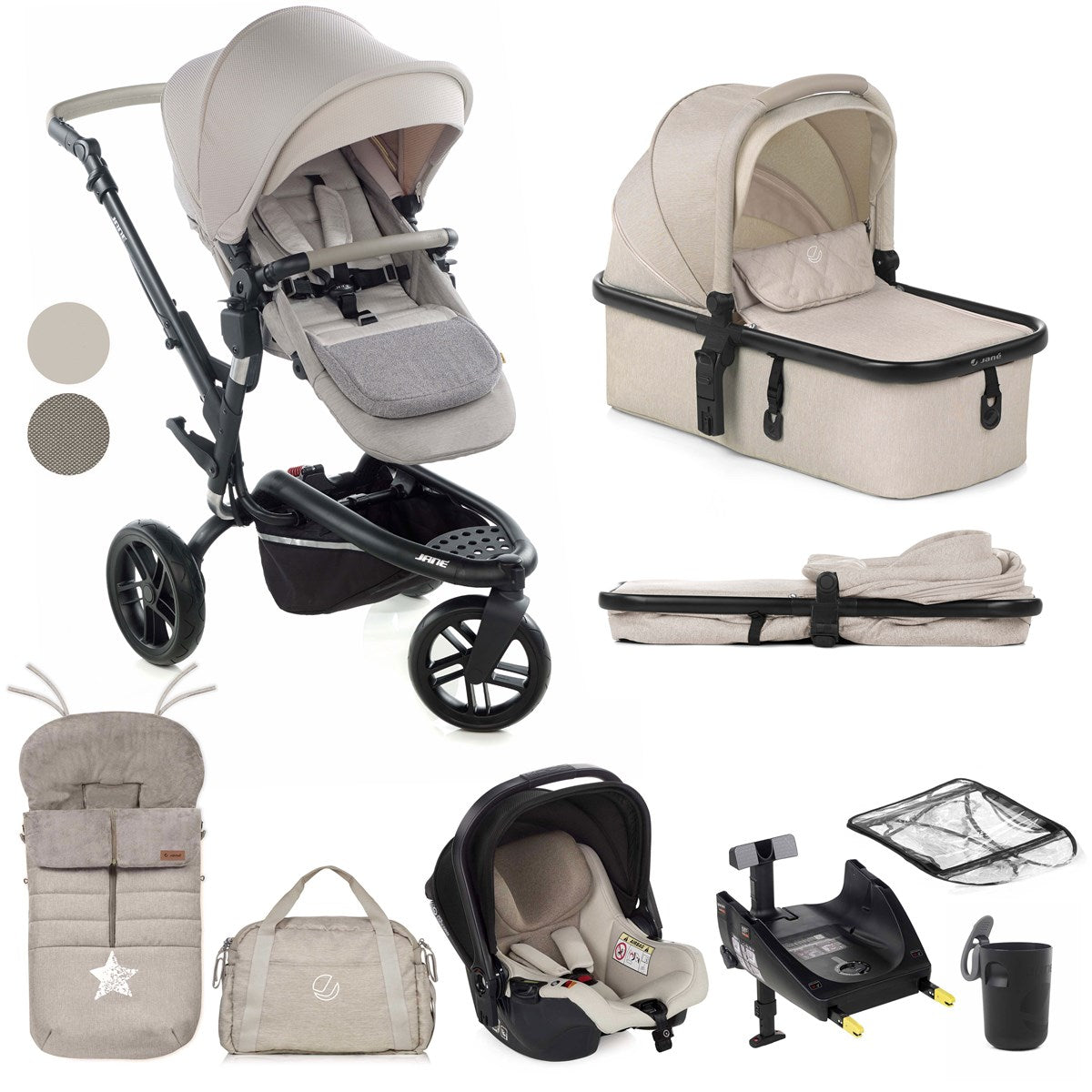 Jane Trider + Micro Pro + Koos iSize R1 - 10 Piece Travel System Bundle