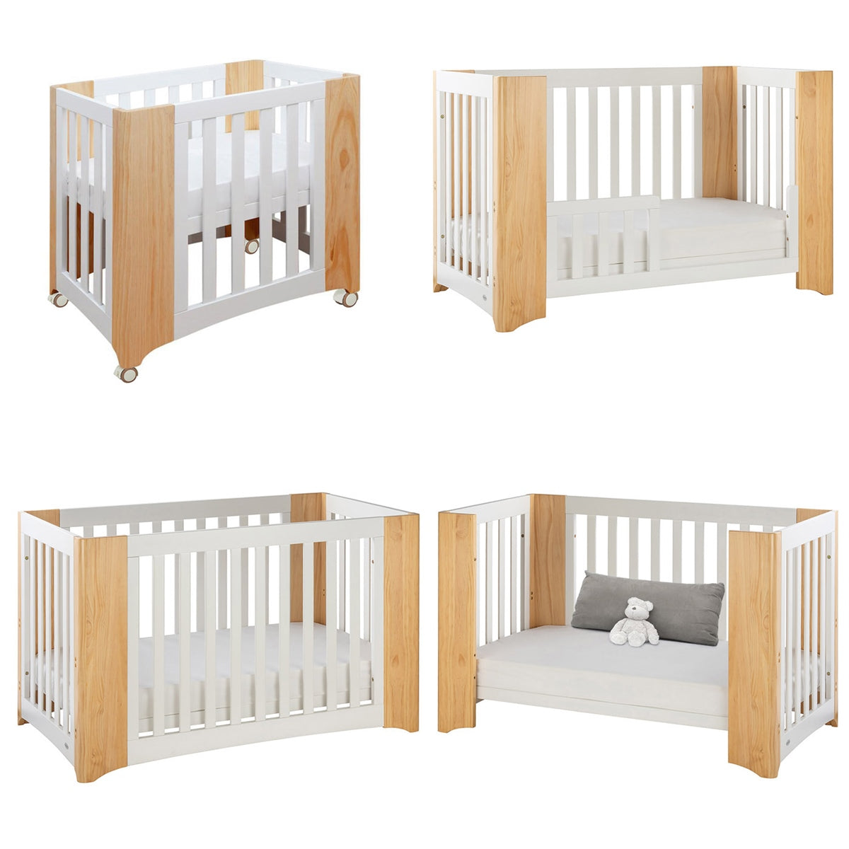 Cocoon Evoluer 4 in 1 Nursery Furniture System, White / Natural