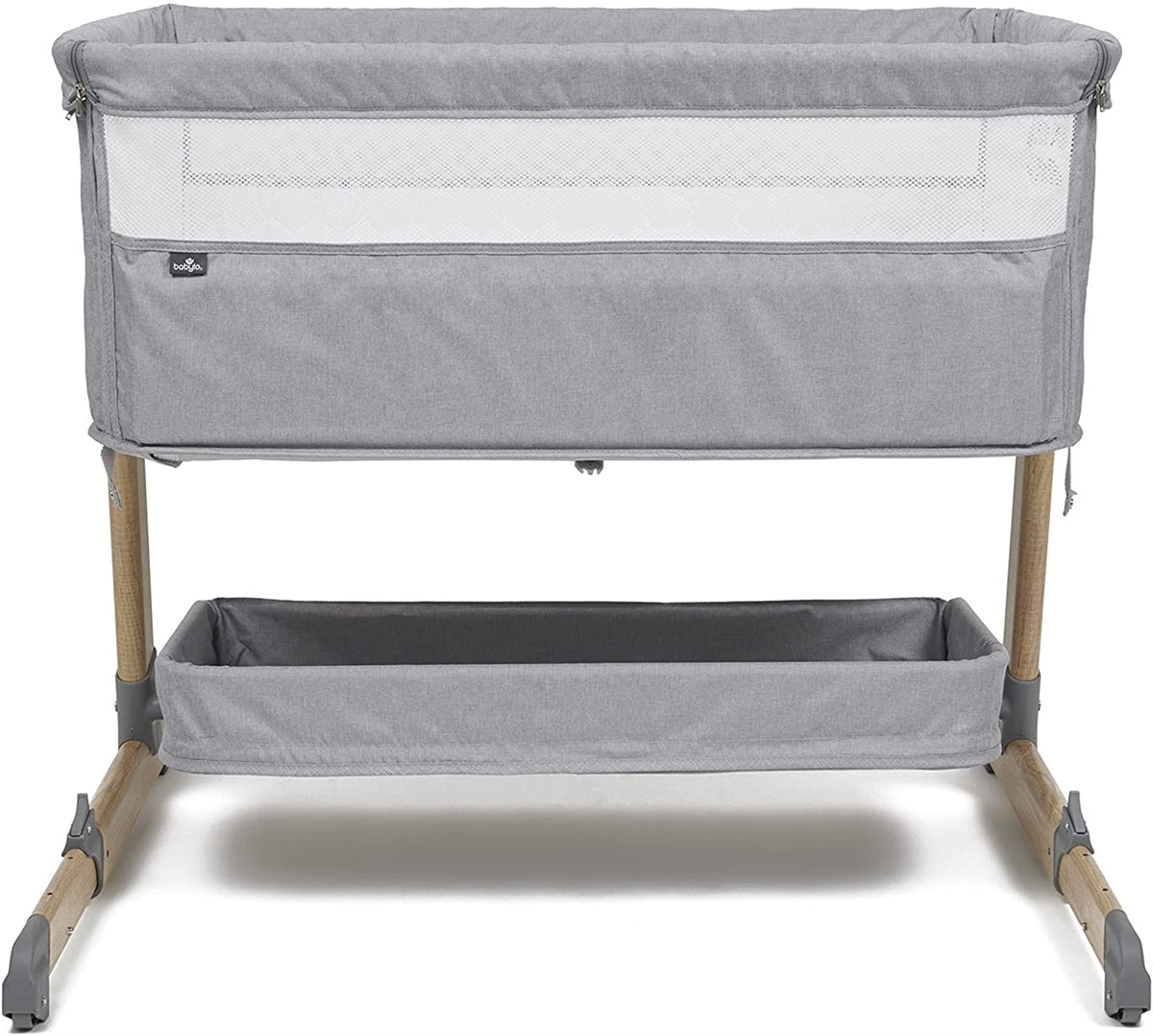 BabyLo Cozi Sleeper2 inc Storage Shelf, Mattress and in Wood Effect