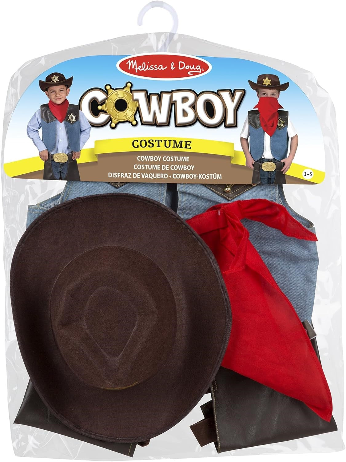 Melissa & Doug Cowboy Role Play Costume Set, 3-5 years