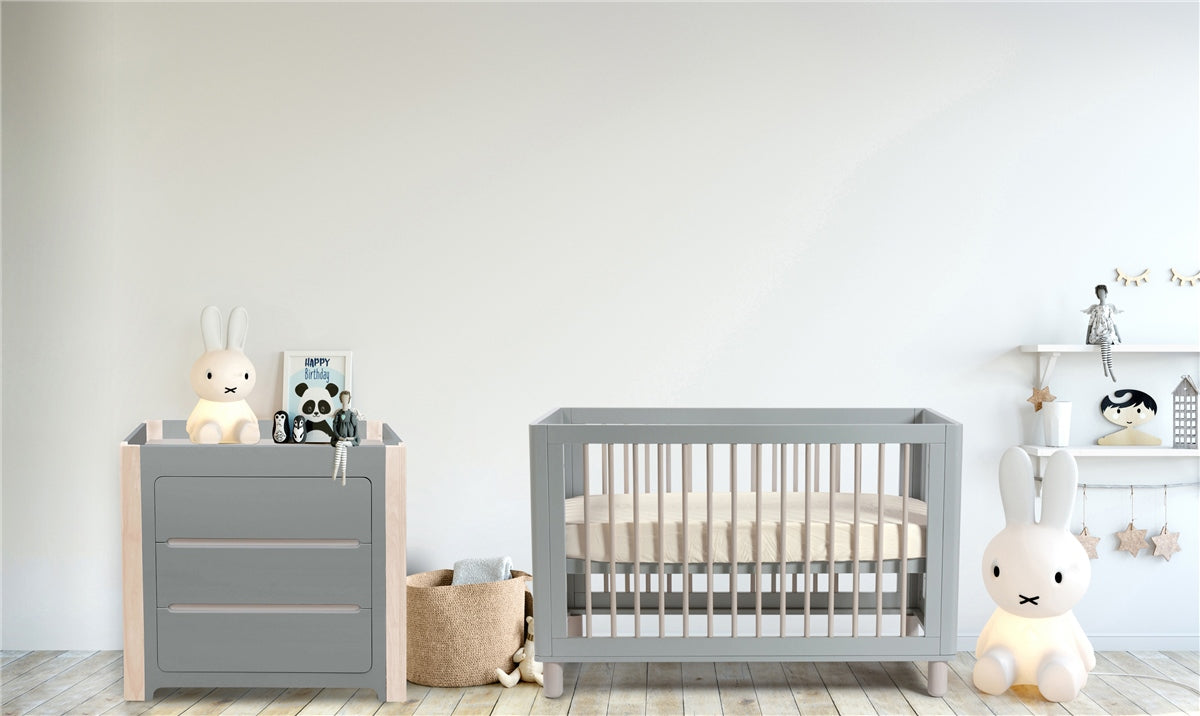 Cocoon Evoke 4in1 Cotbed + Change Area Dresser, Dove Grey