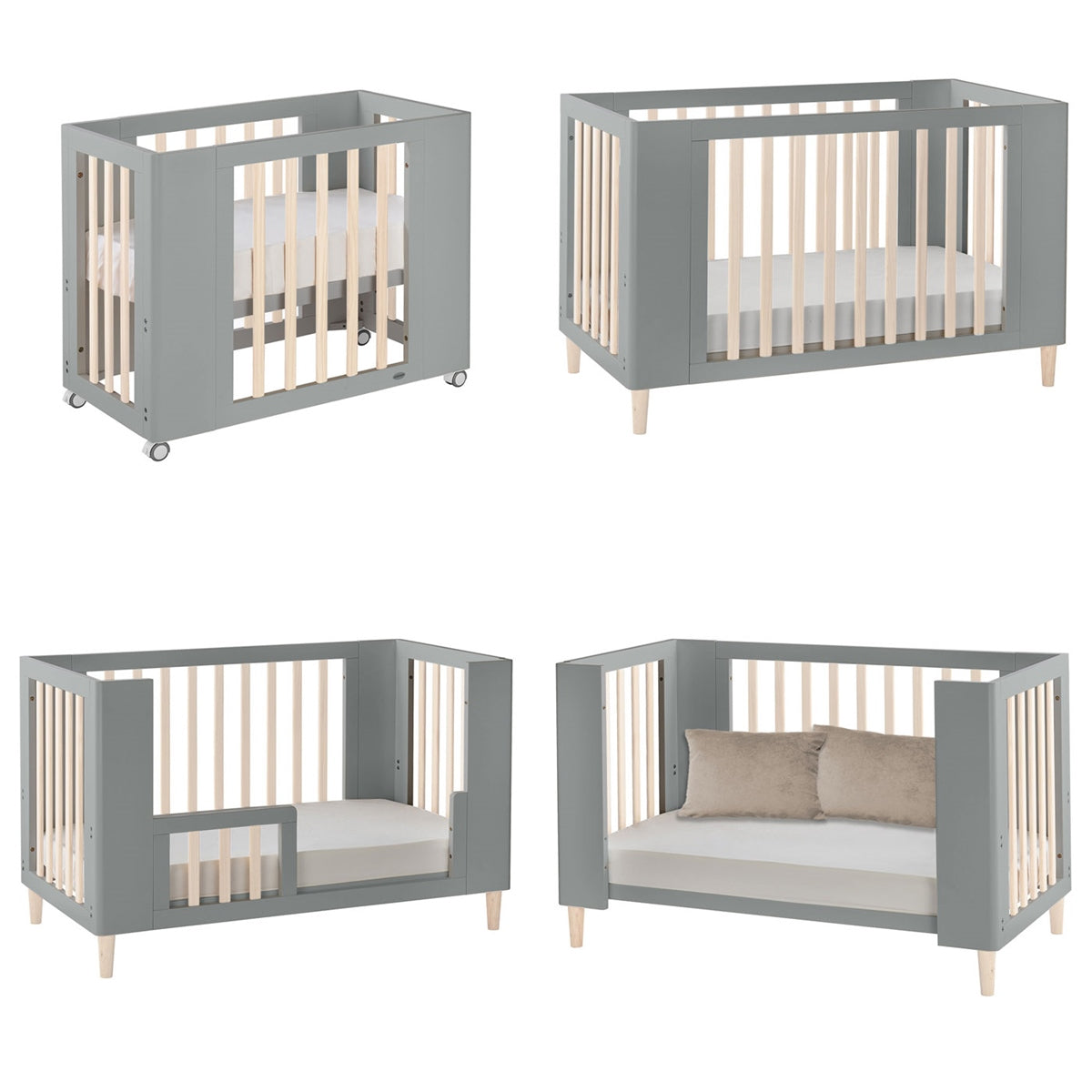 Cocoon Evoke 4in1 Cotbed + Change Area Dresser, Dove Grey