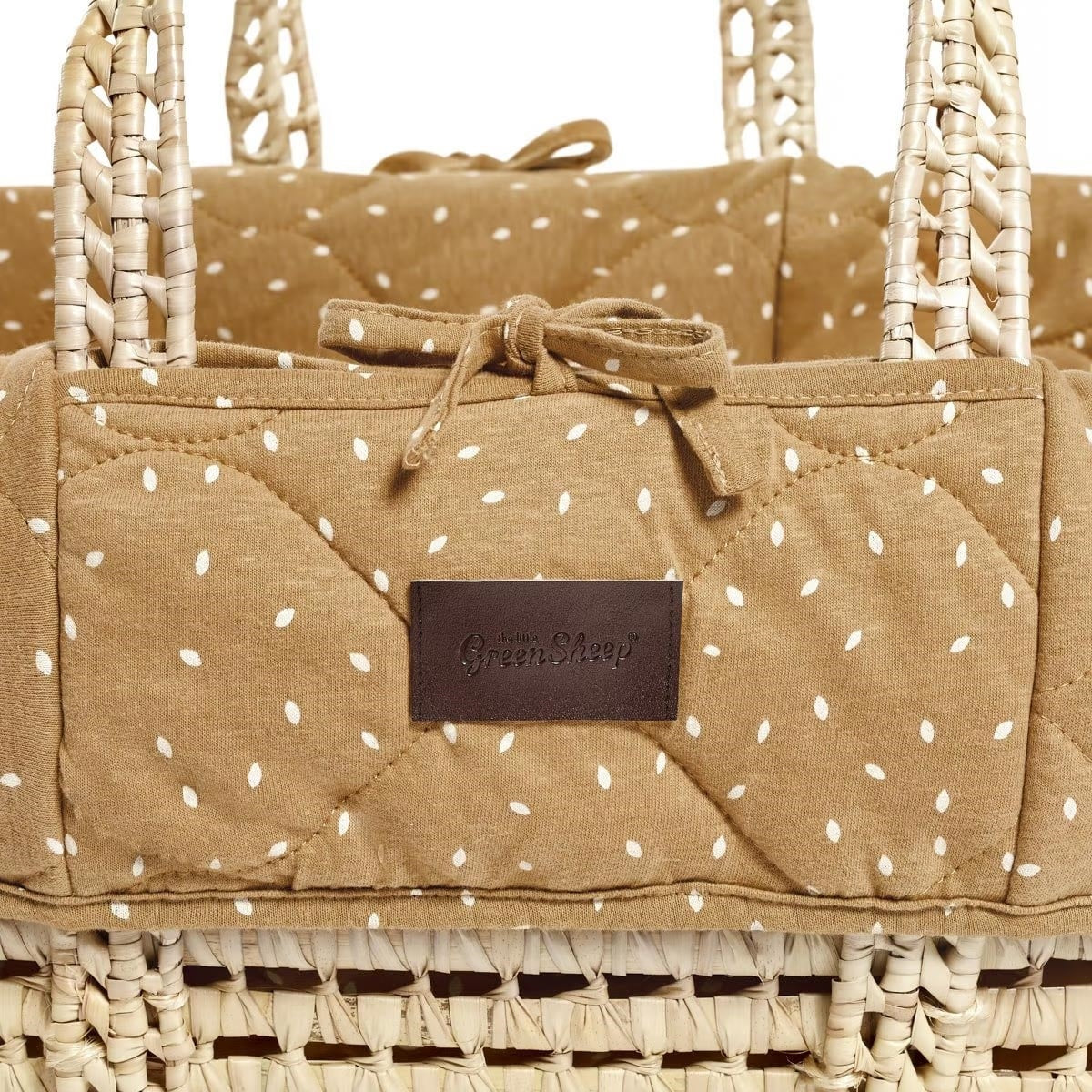 Little Green Sheep Natural Quilted Moses Basket + Mattress