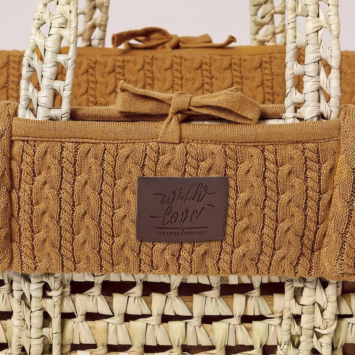 Little Green Sheep Natural Knitted Moses Basket & Mattress