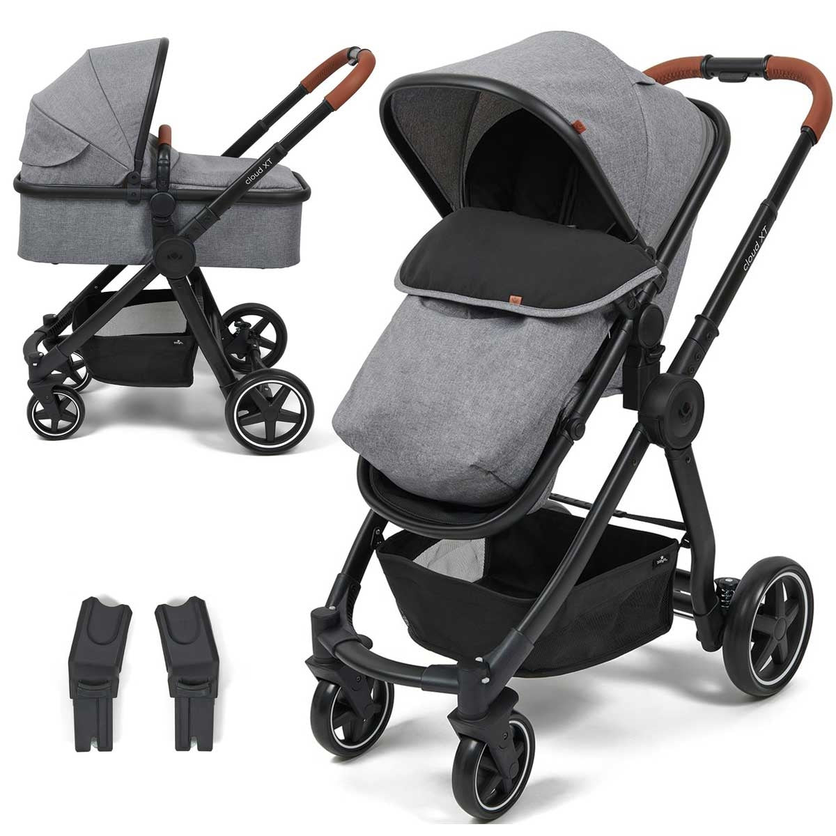 BabyLo Cloud XT 3in1 Complete Pram Set + Adaptors