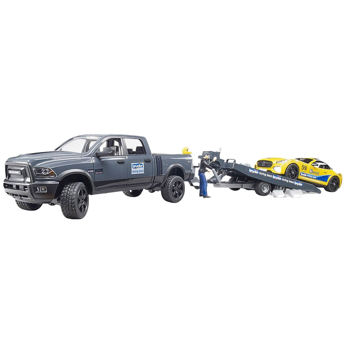 Bruder RAM 2500 Power Wagon, Trailer & Roadster Racing Team