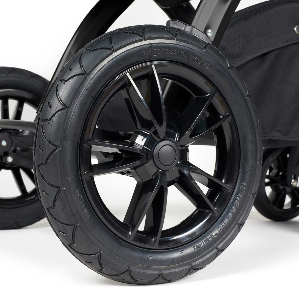Ickle Bubba Stomp Luxe All-in-One Premium i-Size Travel System with ISOFIX Base, Black / Midnight / Tan