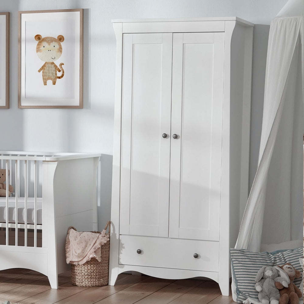 CuddleCo Clara 2 Door Double Wardrobe, White