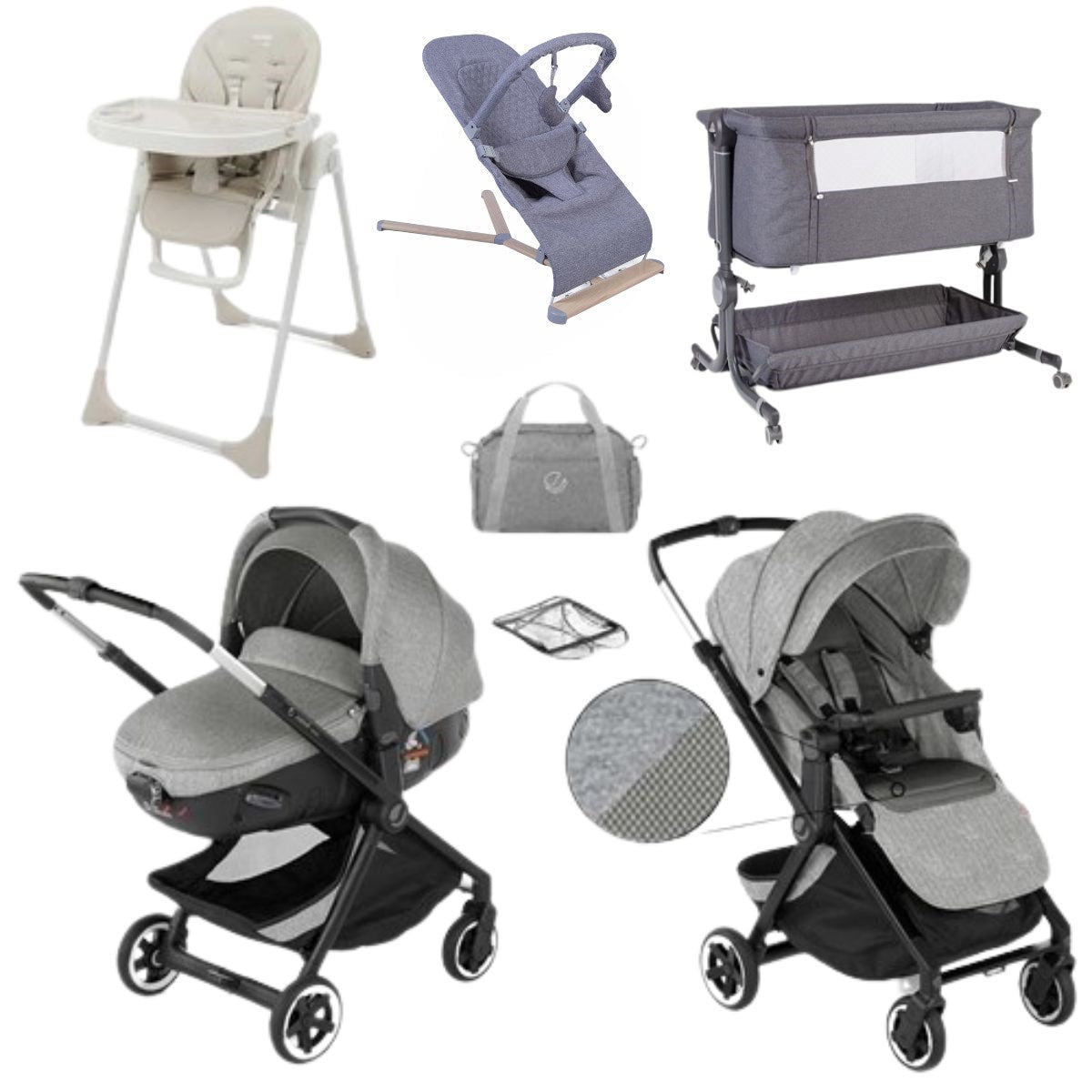 Jane Newel + Matrix Light 2 Premium Travel System & Starter Nursery Bundle, Dim Grey