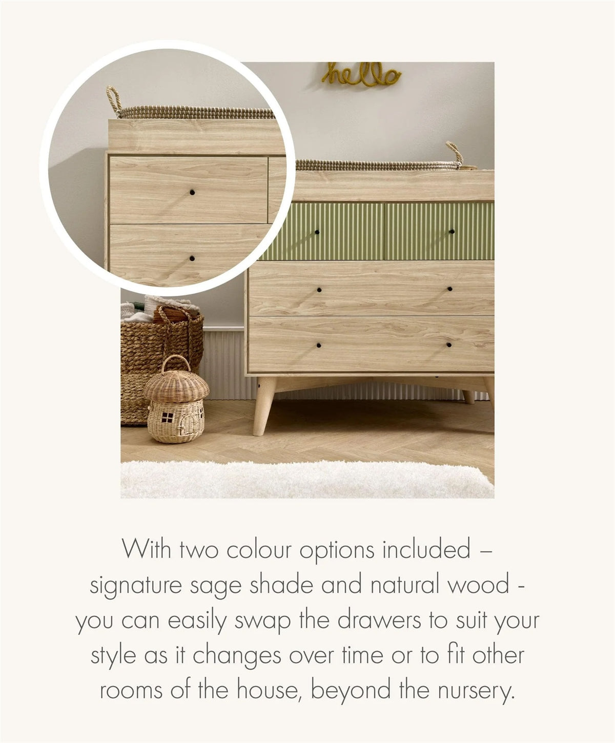 Mamas & Papas Coxley 3 Piece Furniture Set (Cot Bed, Dresser Changer & Wardrobe)