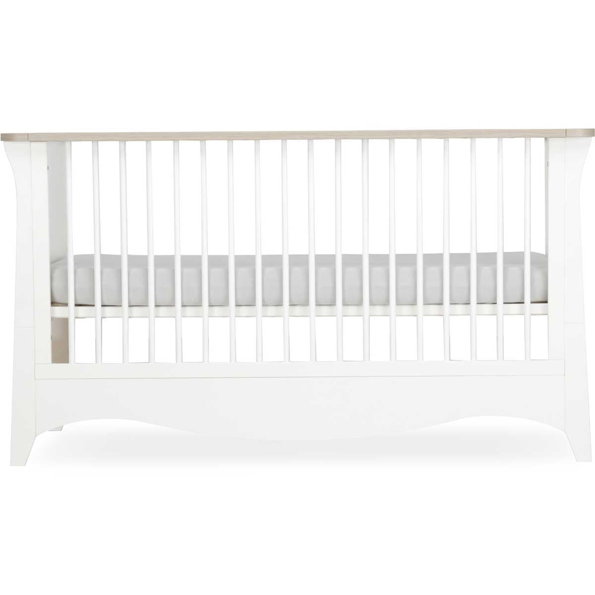 CuddleCo Clara 3 Piece Nursery Furniture Set (Cot Bed, Wardrobe & Dresser) - White & Ash