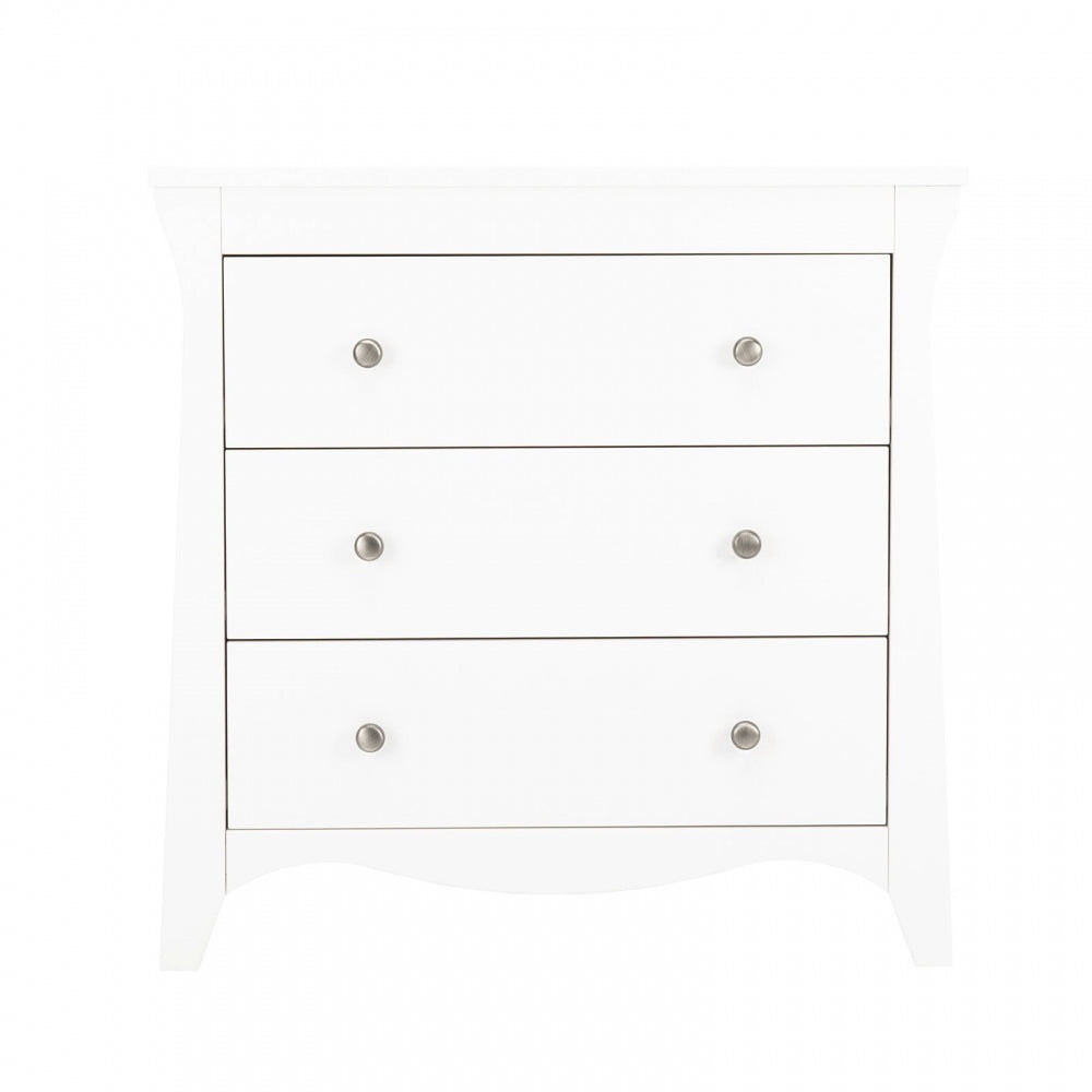CuddleCo Clara 2 Piece Nursery Furniture Set (Cot Bed & Dresser) - White