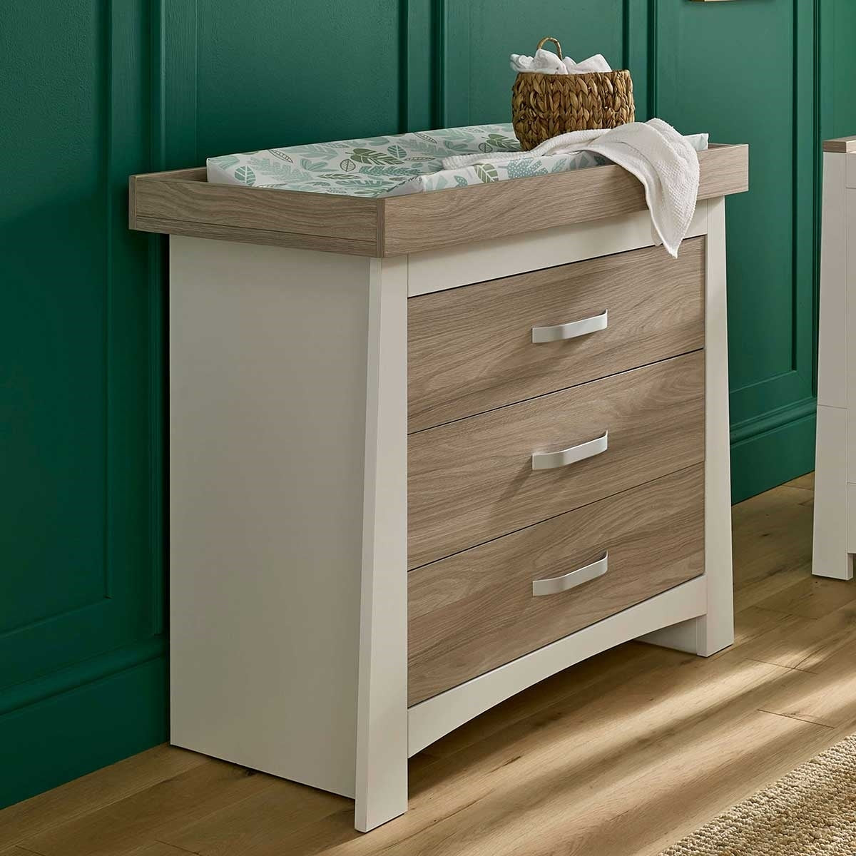 CuddleCo Ada 2 Piece Nursery Furniture Set, White/Ash