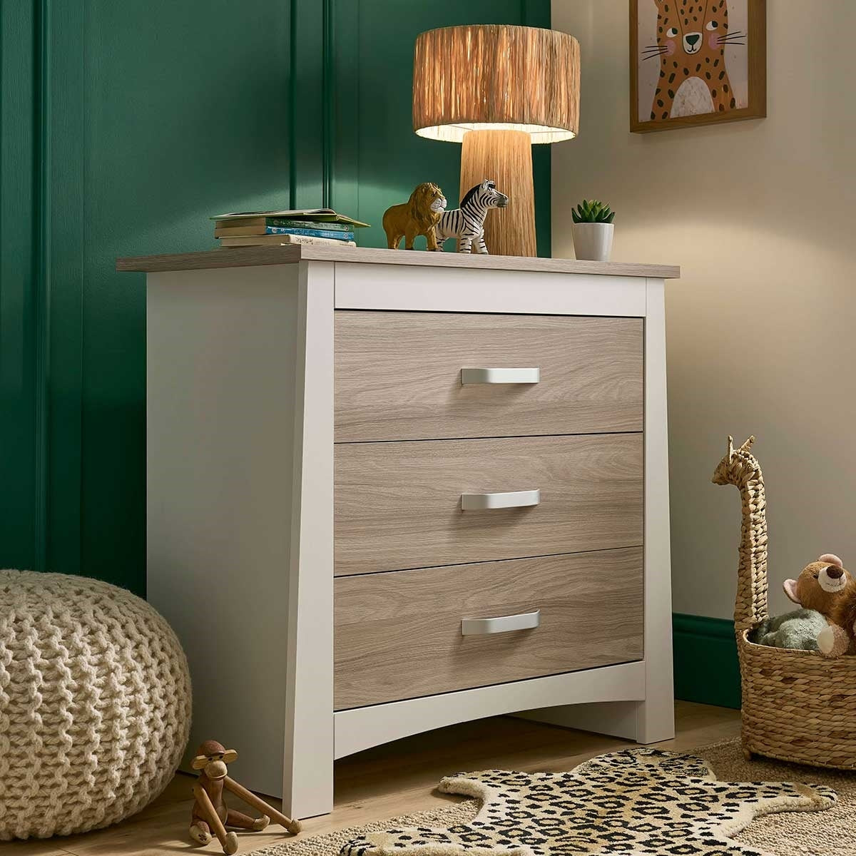 CuddleCo Ada 2 Piece Nursery Furniture Set, White/Ash
