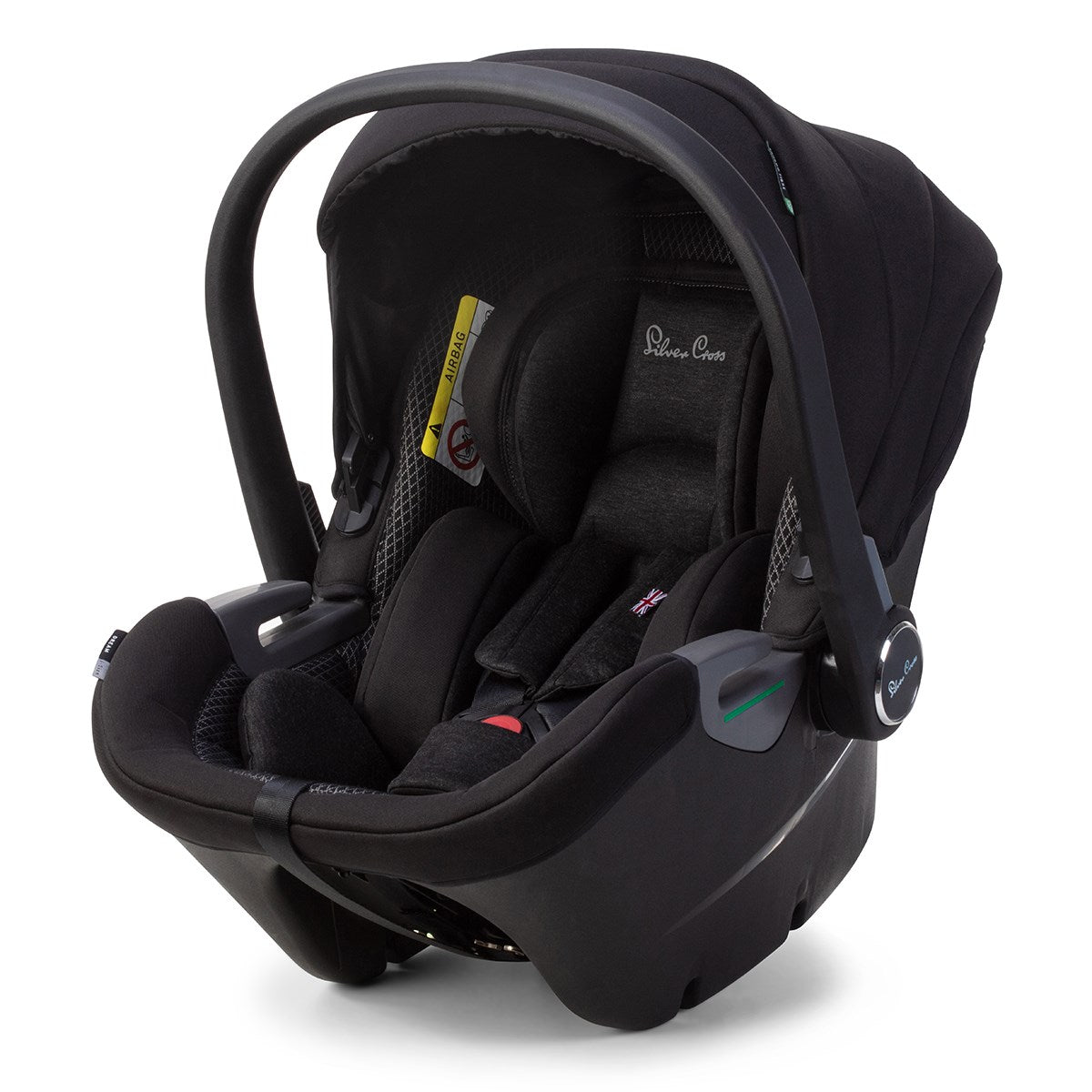 Silver Cross Tide 3-in-1 Dream Travel System + Free Accessories Pack Bundle, Sage on Black