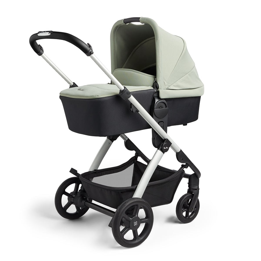 Silver Cross Tide 3-in-1 Dream Travel System + Free Accessories Pack Bundle, Sage on Silver