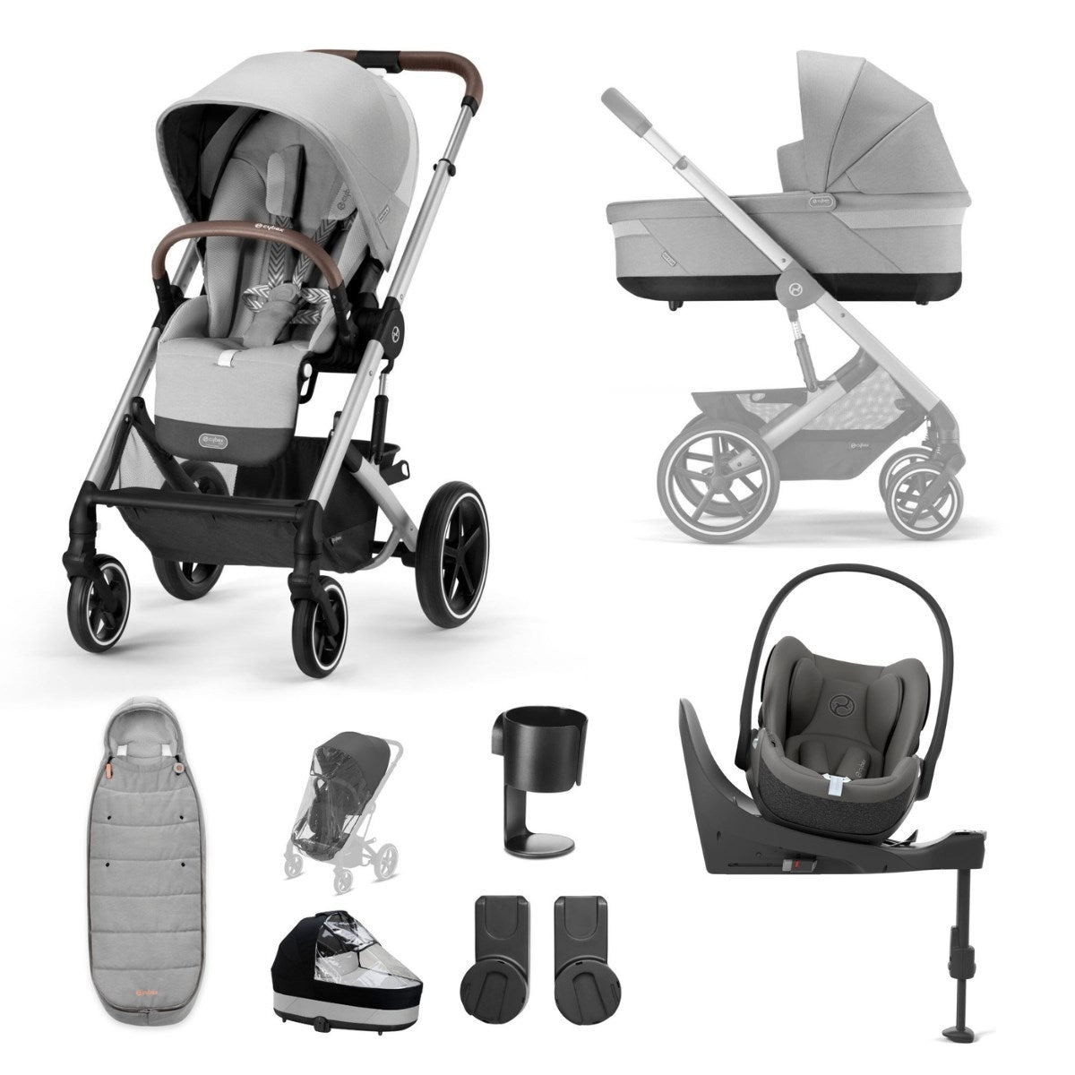 Cybex Balios S Lux 10 Piece Bundle with Cloud T, Lava Grey