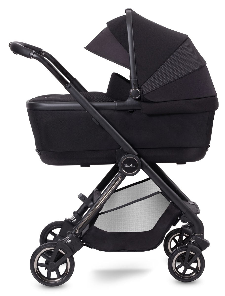 Silver Cross Dune + First Bed Folding Carrycot With Cabriofix & Base Bundle, Space