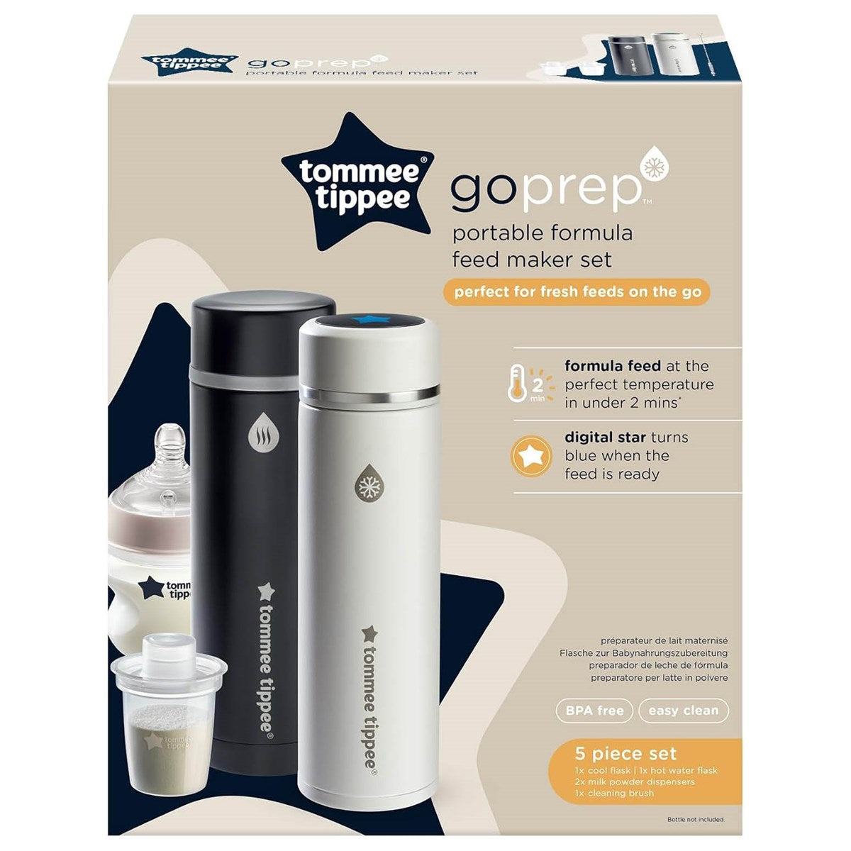 Tommee Tippee GoPrep Portable Formula Feed Maker 5 Piece Set