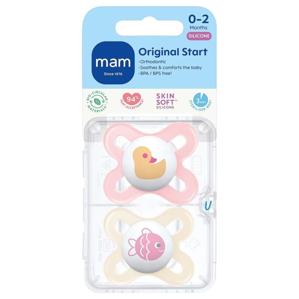 MAM Pure start 0-2M Soother 2pk - Girl
