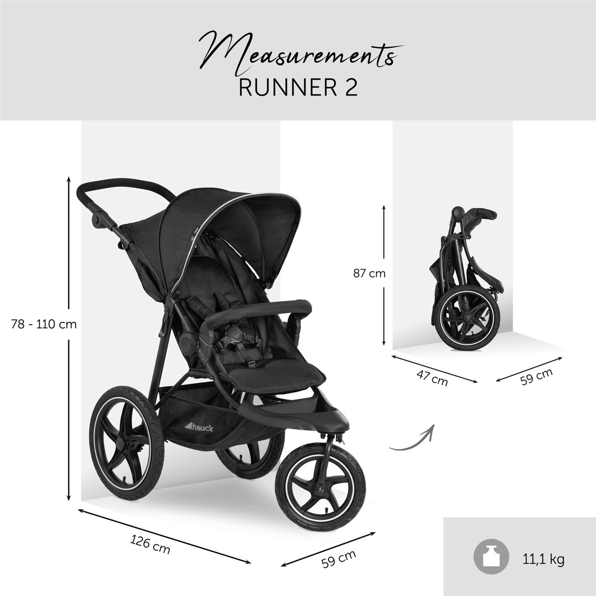 Hauck Runner 2 All-Terrain Pushchair + Raincover