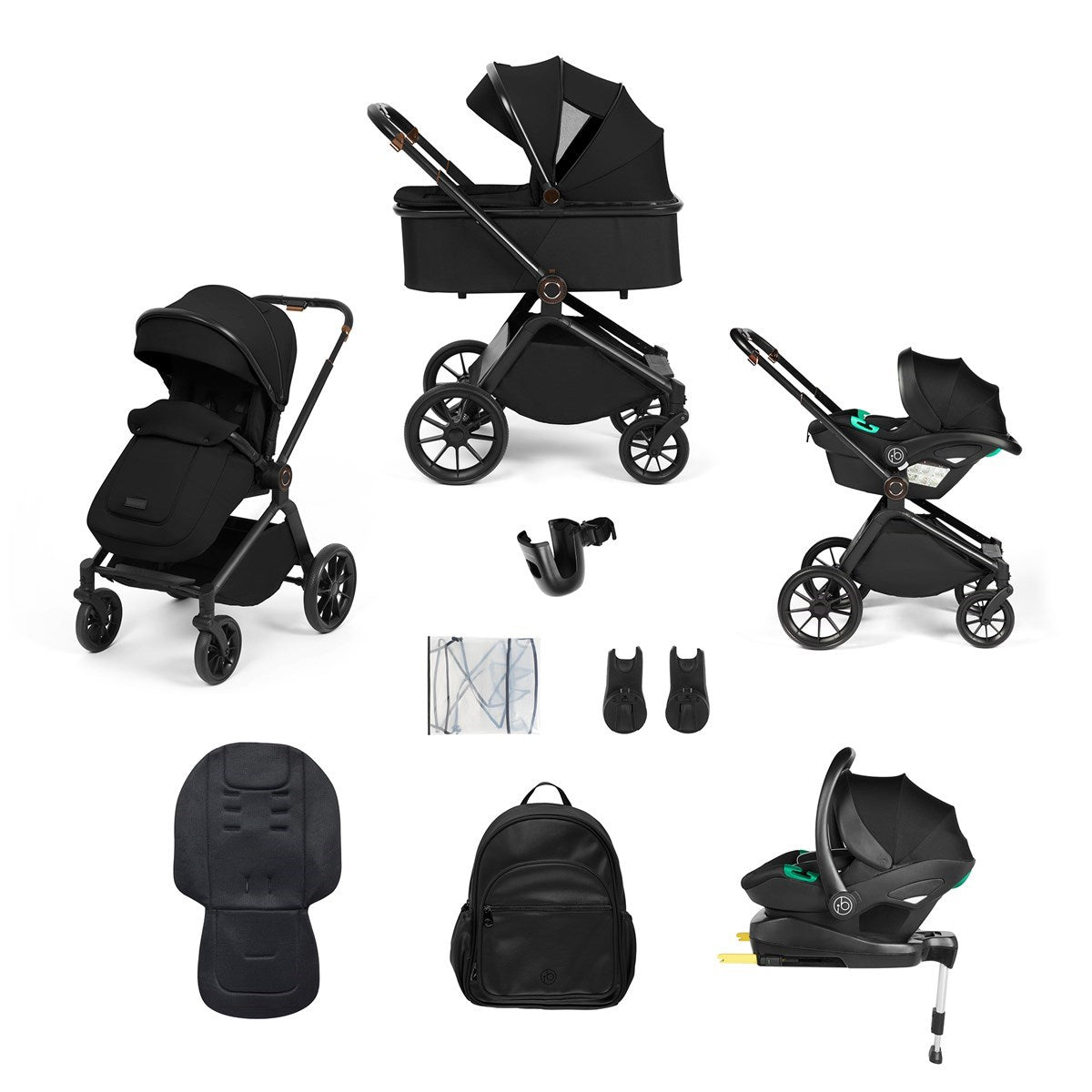 Ickle Bubba Altima Stratus Travel System with Isofix Base, Black