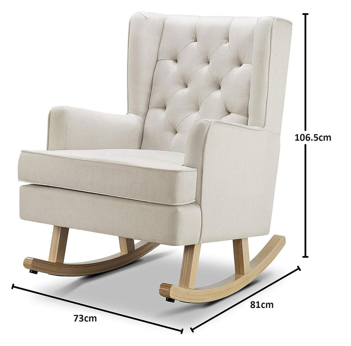 BabyLo Soothe Easy Nursing Chair & Rocker with Stool, Natural