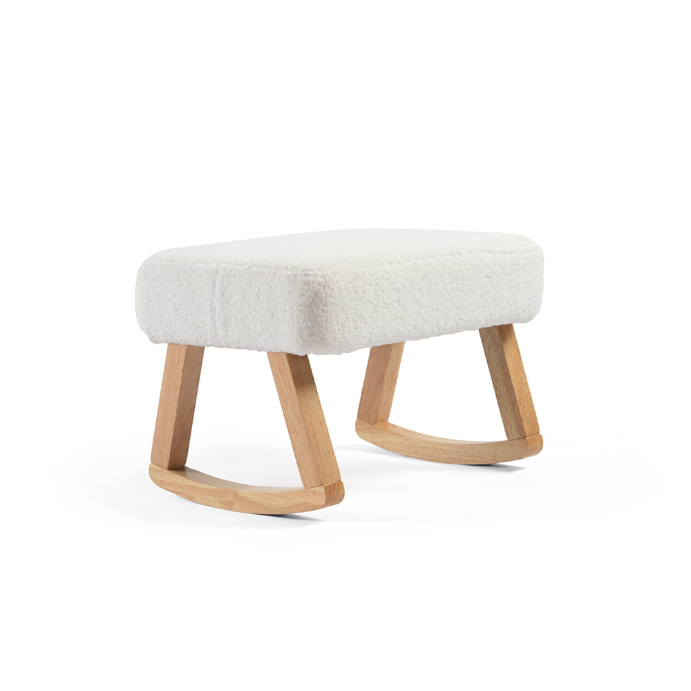 Amana Aura Nursing Chair & Stool - Snow White/Natural