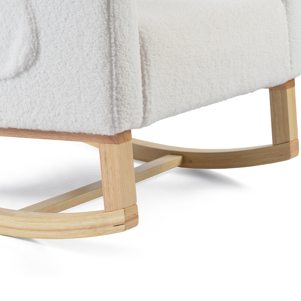 Amana Aura Nursing Chair & Stool - Snow White/Natural