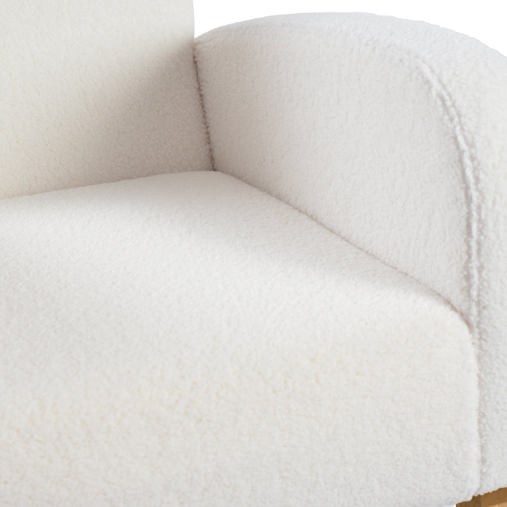 Amana Aura Nursing Chair & Stool - Snow White/Natural