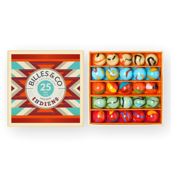 Billes & Co Native American Marbles Mini Box - 25 Pack