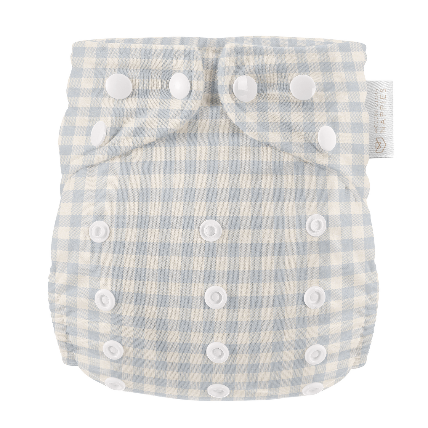 One Size All-In-One Reusable Cloth Nappy - Blue Gingham