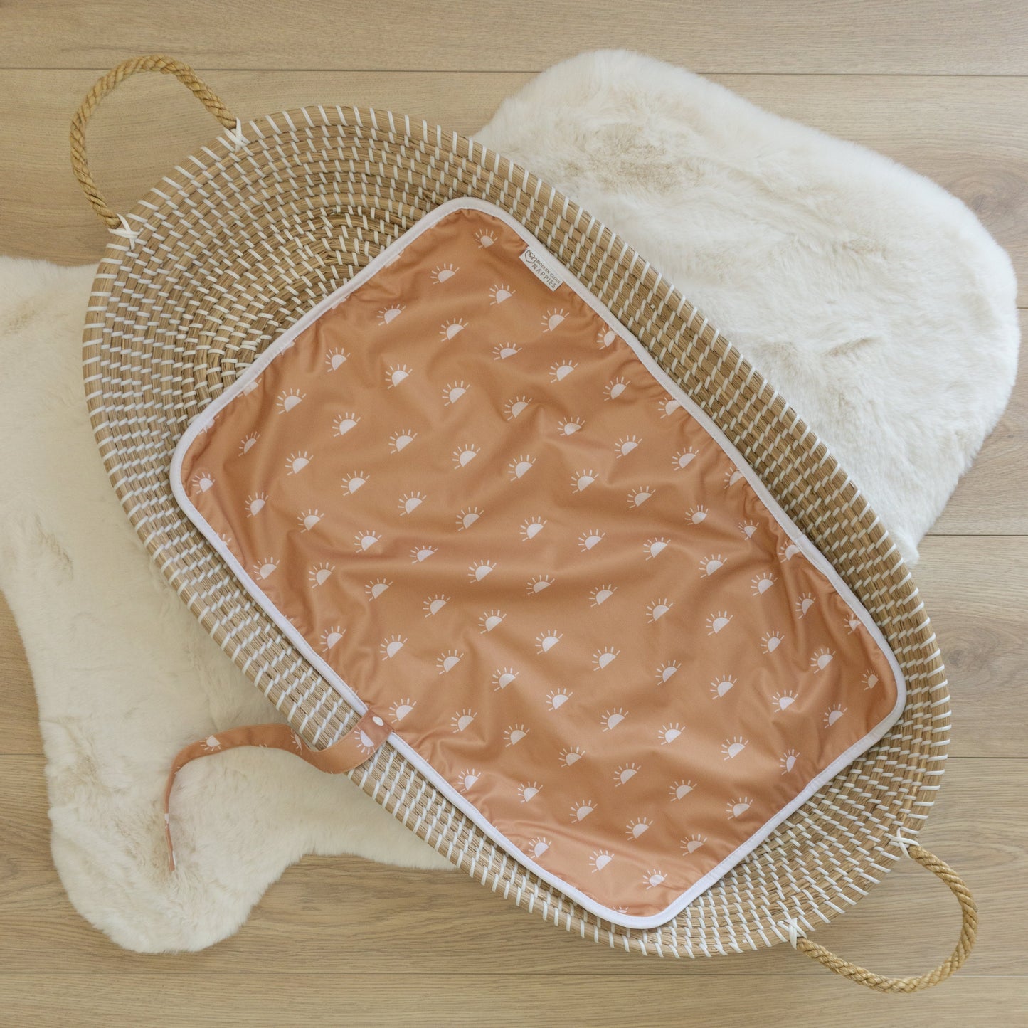 Baby Travel Changing Mats - Sunnies Camel with White