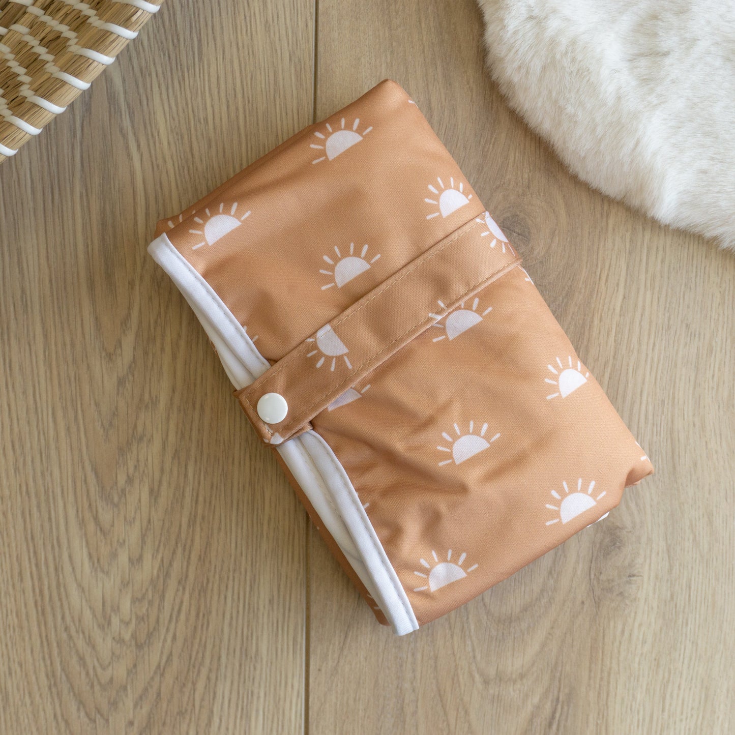 Baby Travel Changing Mats - Sunnies Camel with White