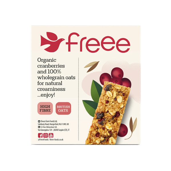 Gluten Free Organic Cranberry Oat Bars 4 x 35g