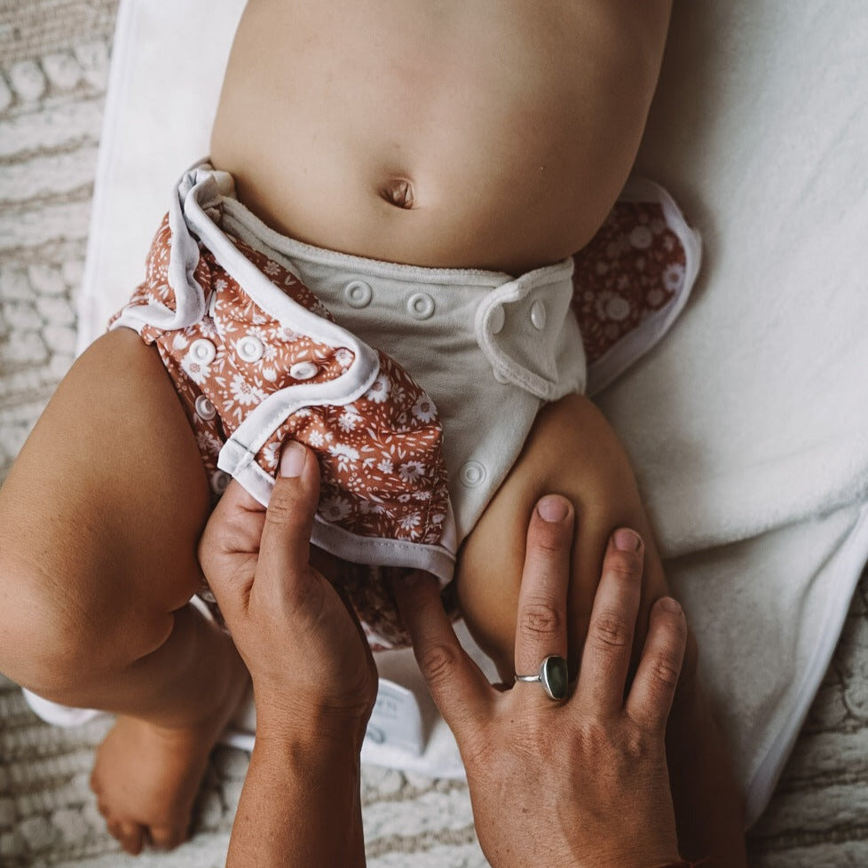 One Size Organic Bamboo Bedtime Pearl Reusable Cloth Nappy
