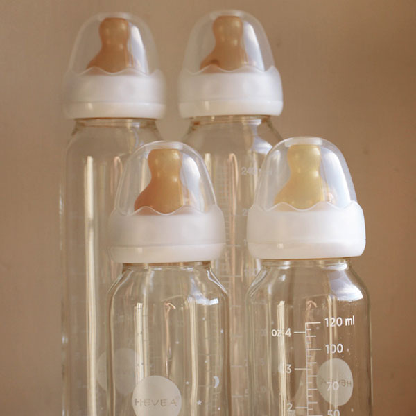 Hevea Glass Baby Bottle 240ml 2 pack