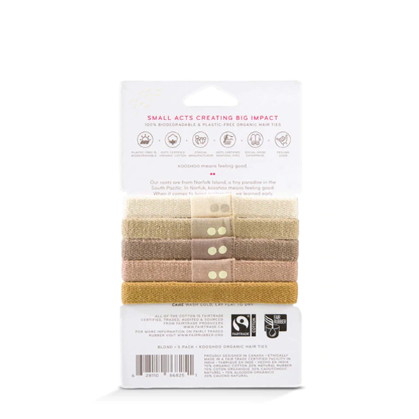 Kooshoo Plastic Free Hair Ties - Blond