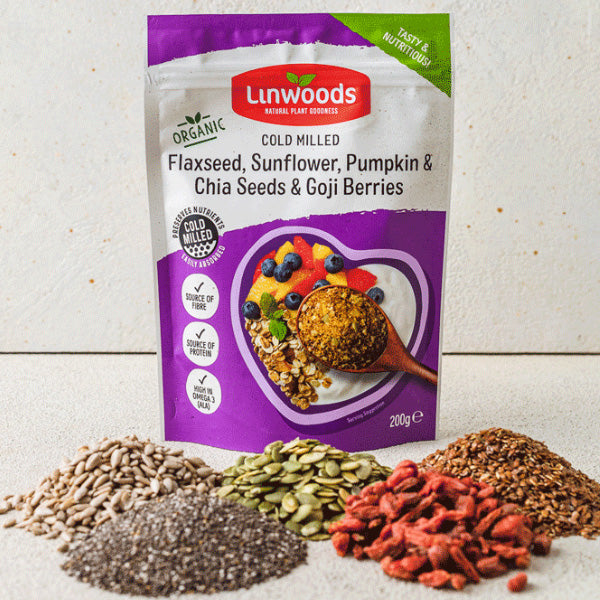 Linwoods Organic Cold Milled Flaxseed, Sunflower, Pumpkin & Chia Seeds & Goji Berries