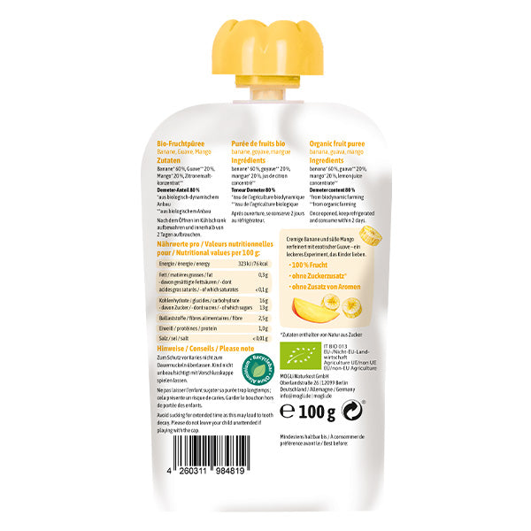 MOGLi Organic Fruit Pouch - Mango Guava Banana