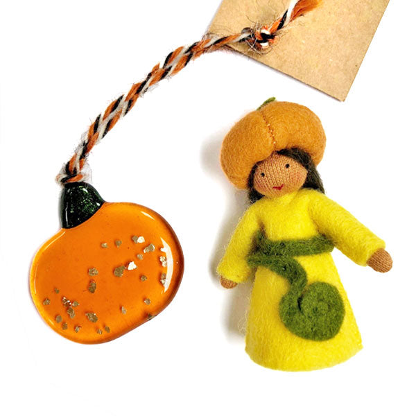 Pica Pica Fused Glass Pumpkin Decoration Clear