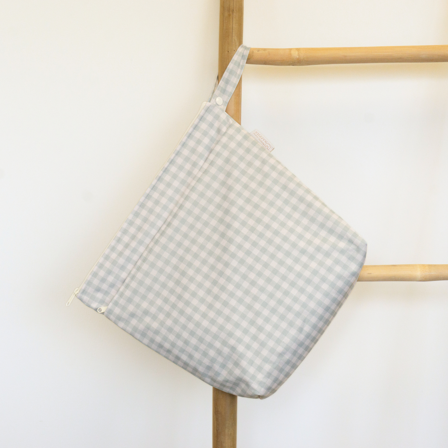 Grab & Go Nappy Wet Bags With Handle - Sage Gingham