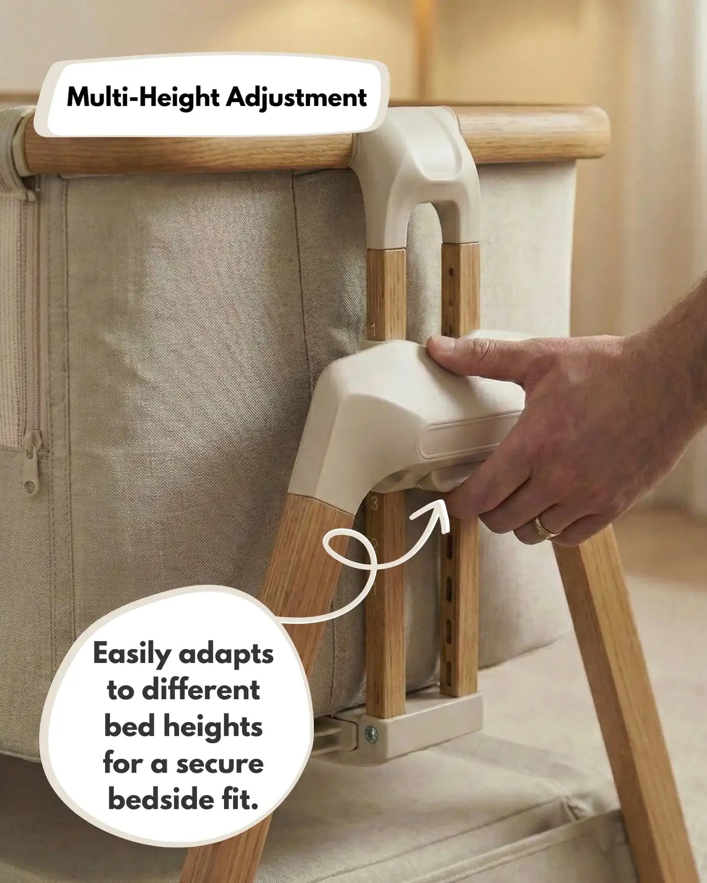 Sona Bedside & Co-Sleeping Crib - Beige