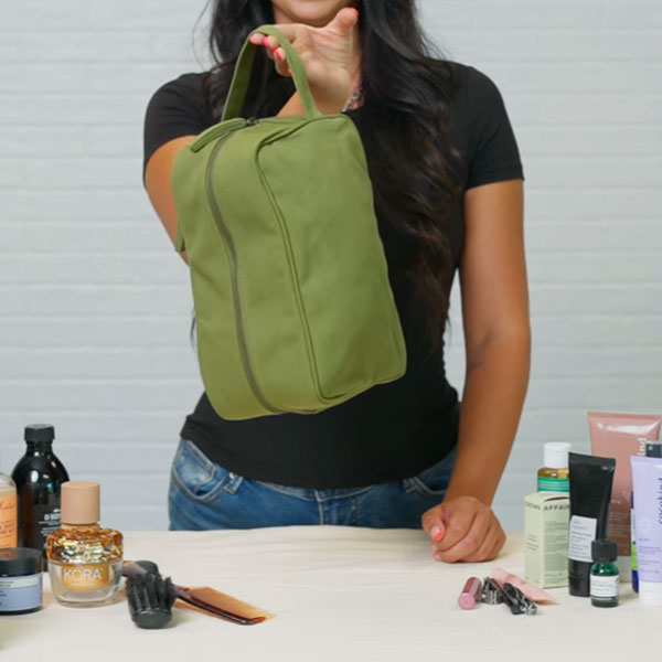 Terra Thread Organic Cotton Toiletry Bag Olive Green