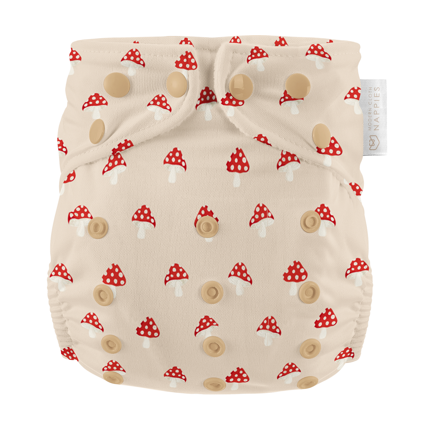 One Size All-In-One Reusable Cloth Nappy - Toadstool
