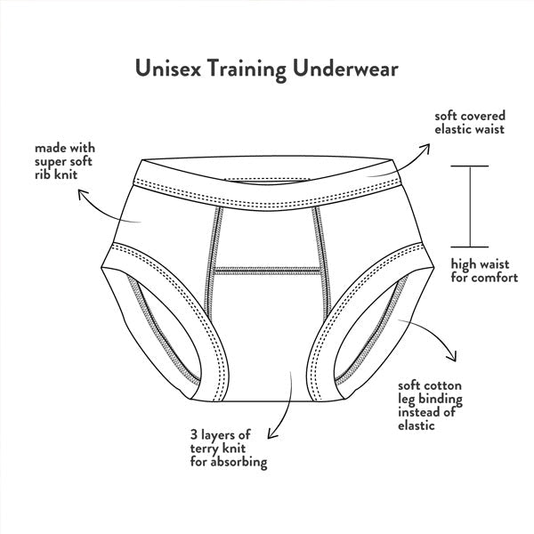 Organic Potty Training Pants grey stripe 12 - 24 months
